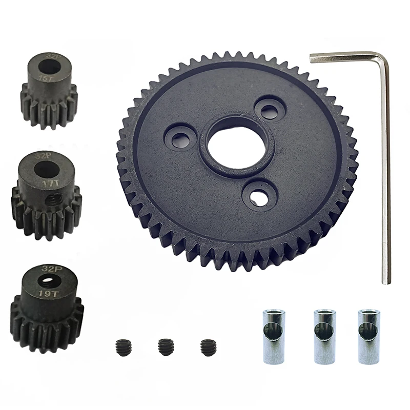 

Metal Steel 54T 0.8 32 Pitch 3956 Spur Gear with 15T/17T/19T Pinions Gear Sets for Traxxas Slash 4x4 4WD/2WD VXL Rally VXL Stamp