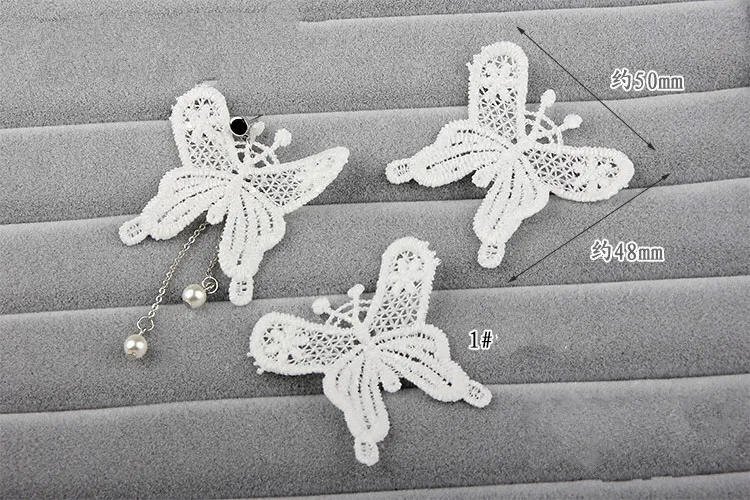 Сделай сам Южная Корея прекрасная кружевная вышивка серьги любовь Персиковое