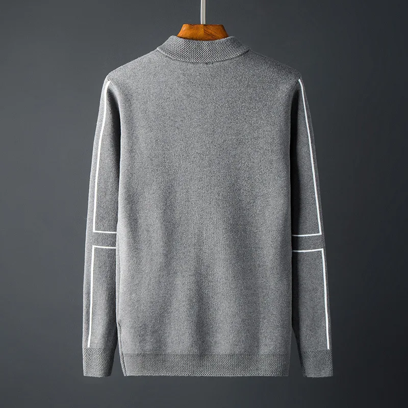 Мужской вязаный кардиган на молнии повседневный компьютерный с