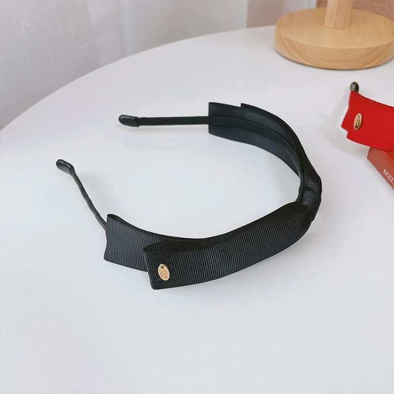 

Vintage Solid Color Bow Hairbands For Women Girls New Stack Bowknot Wide Cross Headband Bezel Hair Hoop Hair Accessories 2021