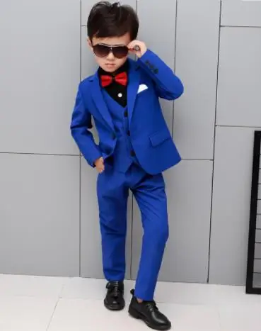 Детский Свадебный костюм для мальчиков вечерние костюмы под смокинг из жилета и