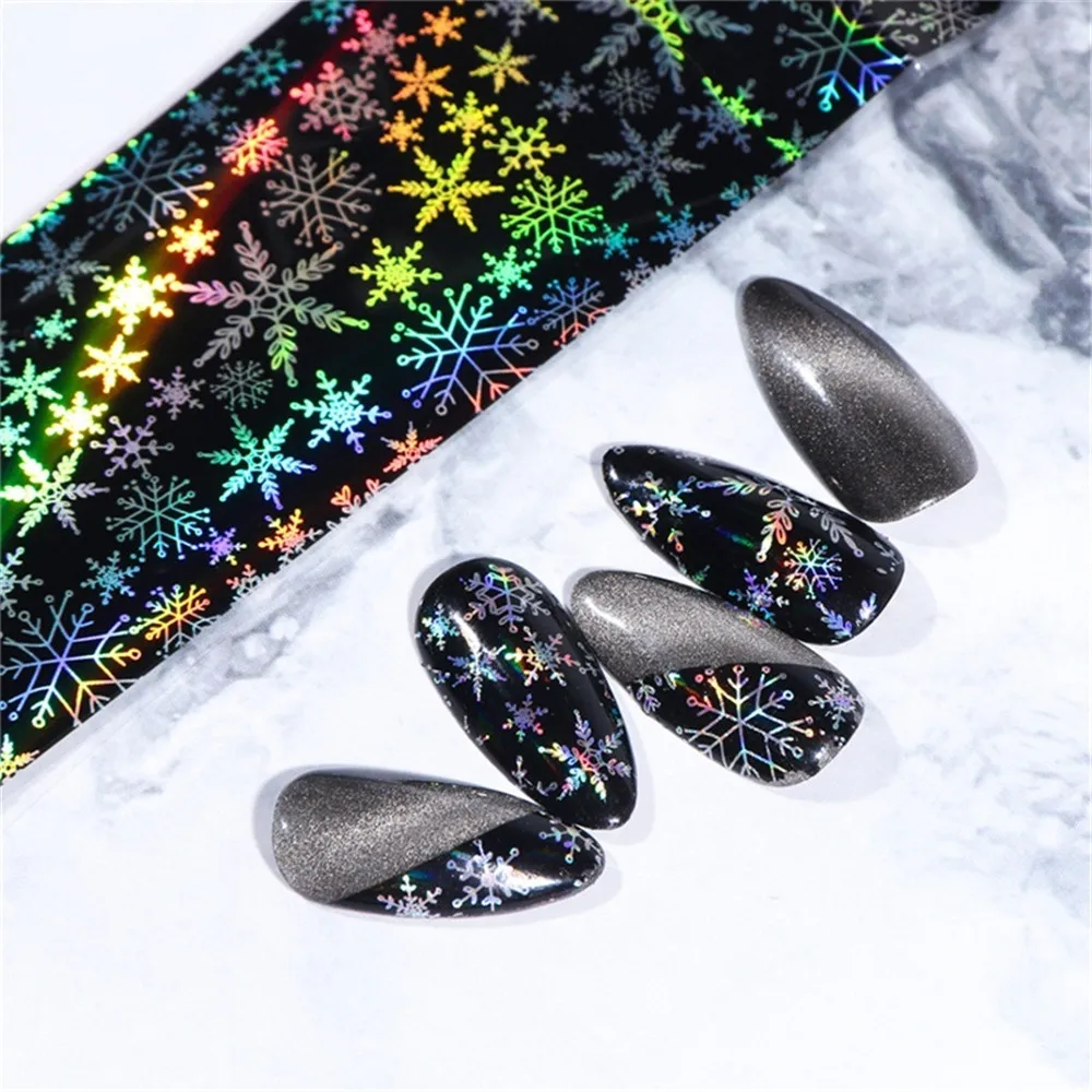 Голографическая фольга на ногти 3D сделай сам снежинки для маникюра Переводные