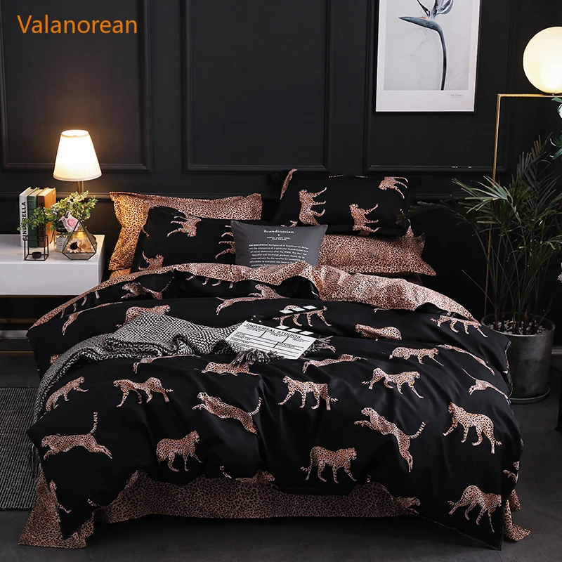 

Wild Leopard style dropshipping starry sky design duvet cover + pillowcase us full king AU queen UK double 2/3pcs