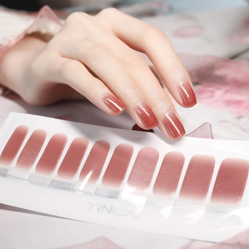 Сверкающие цветные наклейки для ногтей 20 шт. водостойкие нетоксичные переноса