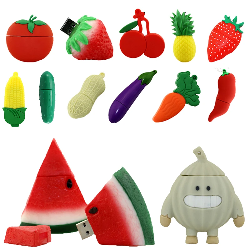Pendrive Фрукты USB флэш накопитель 4 ГБ 8 16 32 мультфильм морковь банановый Стик арбуз
