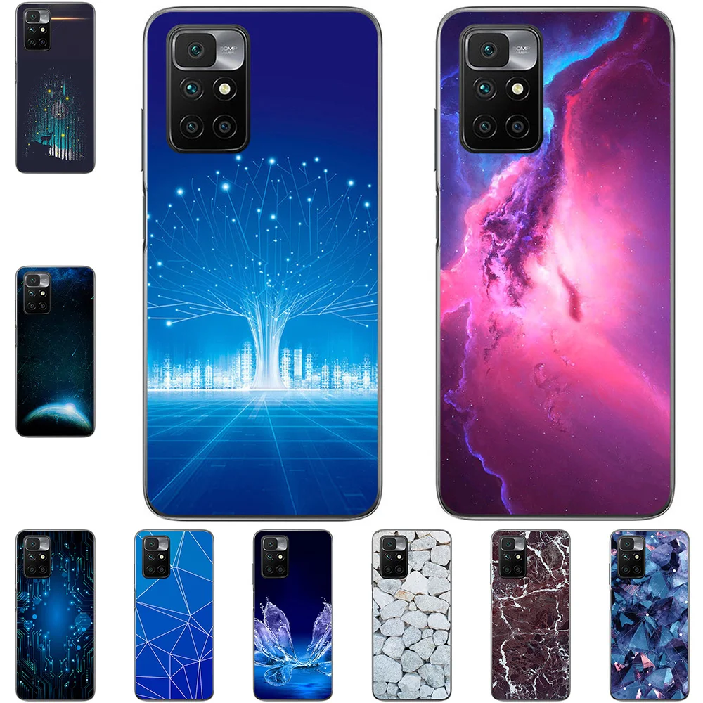 

For Xiaomi Redmi Note 11 4G 2021 6.5 inch Phone Cases Soft TPU Mobile Cover Cute Fashion Cartoon Painted Shell Bags