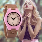 Женские деревянные часы BOBO BIRD 2020, кварцевые наручные часы с кожаным ремешком, женские часы, подарок для девушки и дочки, женские часы