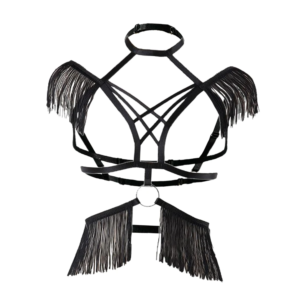 

Harness Cage Bra Body Chest Strap Punk Bustier Lingerie Crop Tops Rave Party