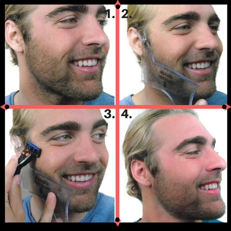 

Blind Ship Men Beard Shaping Beards Trimmer Folding Combs Template Comb Set