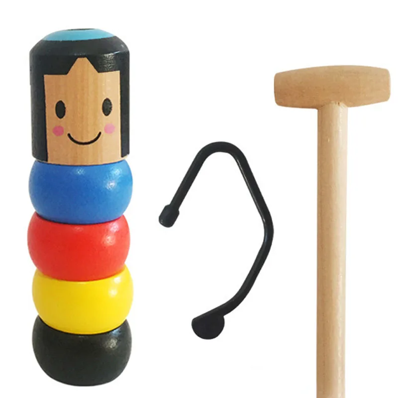 

New Fashion Non-falling Little Wooden Children's Magic Toy Small Wooden Puppet Magic Props Toys Christmas Gift Surprise Toy