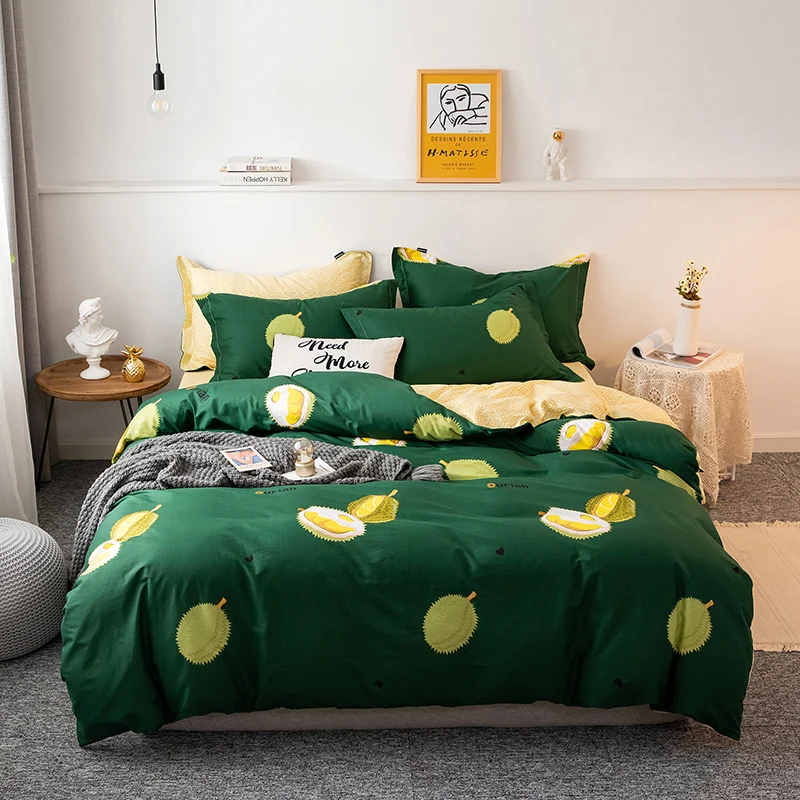 Bedding Set Star Bird AB Side Duvet Cover Bed Sheet Linen Blue Stripe Geometric Print 100%cotton Twin King Modern Home Textile | Дом и сад