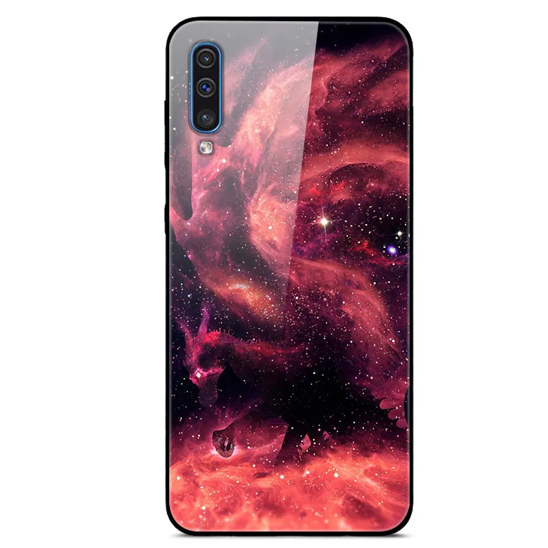 40 Чехол для samsung A50 A 50, чехол из закаленного стекла, жесткий чехол для телефона, чехол для samsung Galaxy A50 A505 A505F, TPU, бампер, чехол s - Цвет: 40
