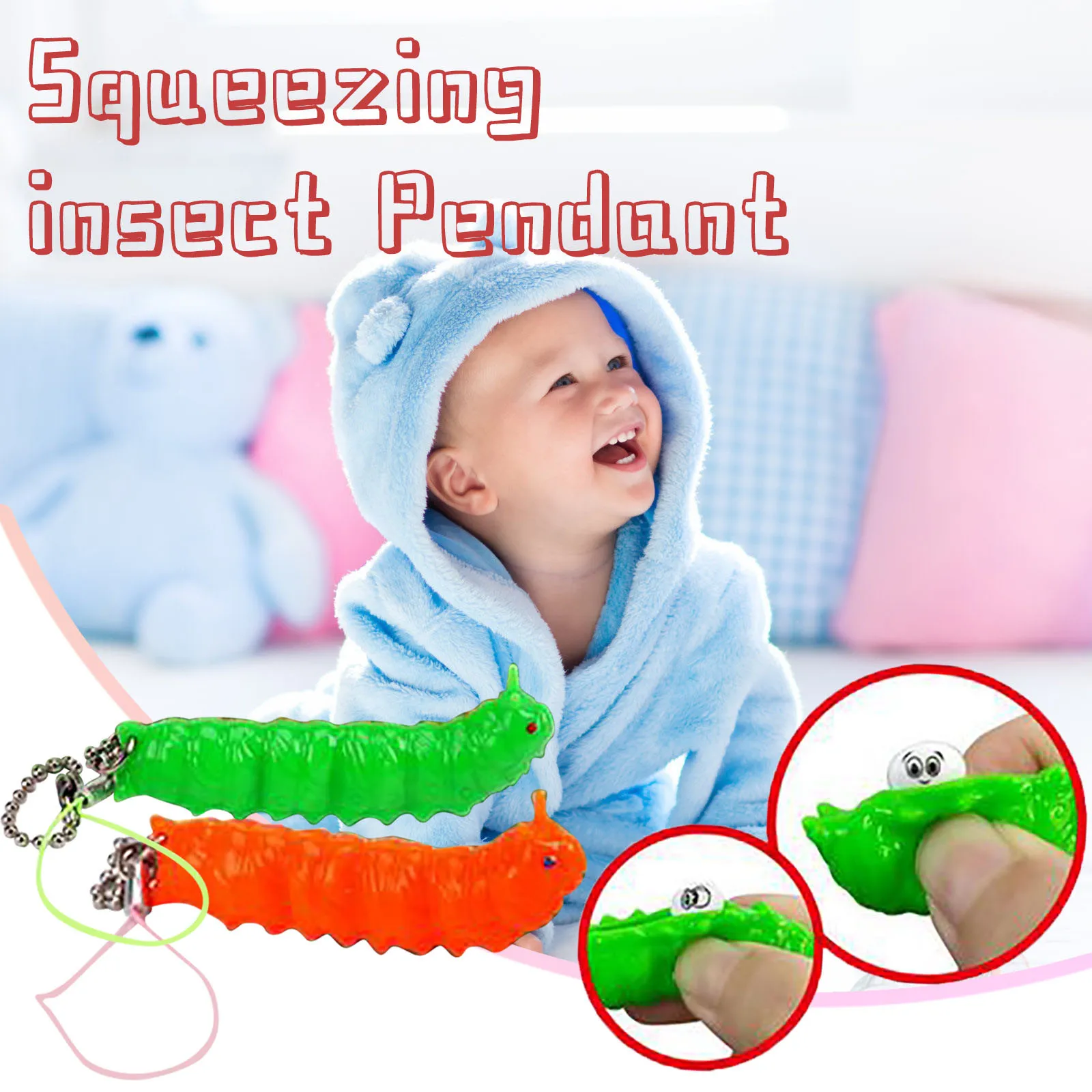 

2PCs Simple Dimple Fidget Toy Children Adult kawaii Caterpillar Dimple Toy Stress Reliever Board Controller Educational Toy