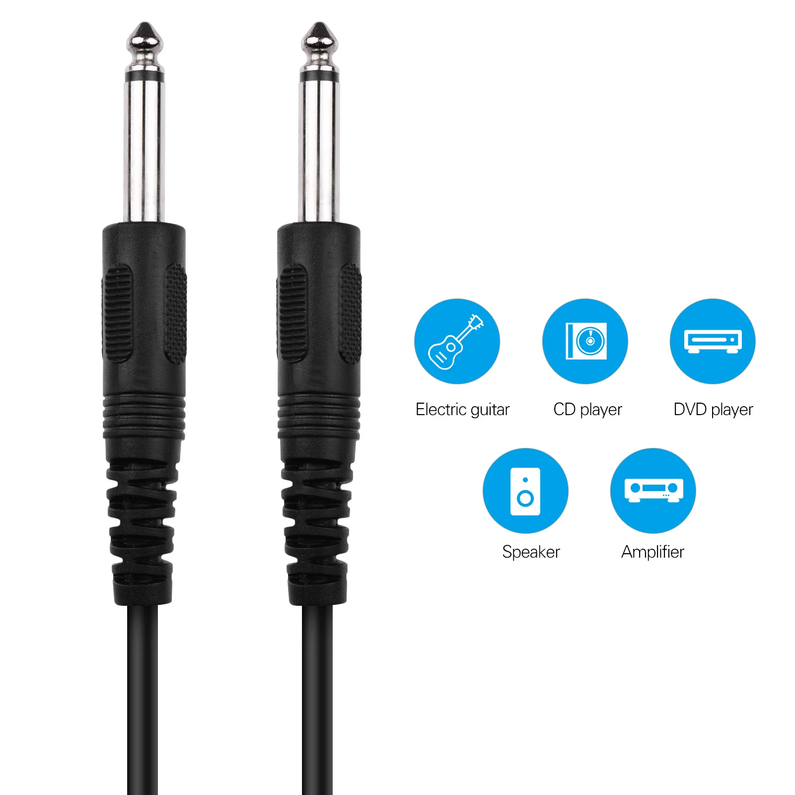 gitarre kabel schwarz audio kabel für elektrische gitarre bass tastatur 14 zoll zu 14 zoll ts gerade stecker 1m33 ft free global shipping