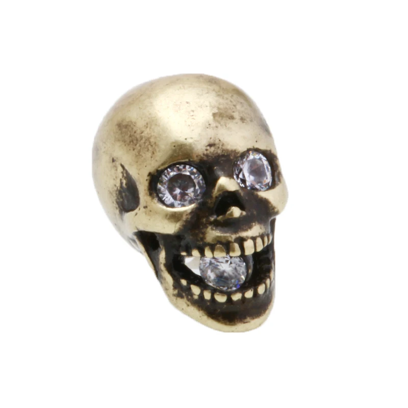 DIY медный череп белые хрустальные бусины для глаз ювелирные сделать браслеты