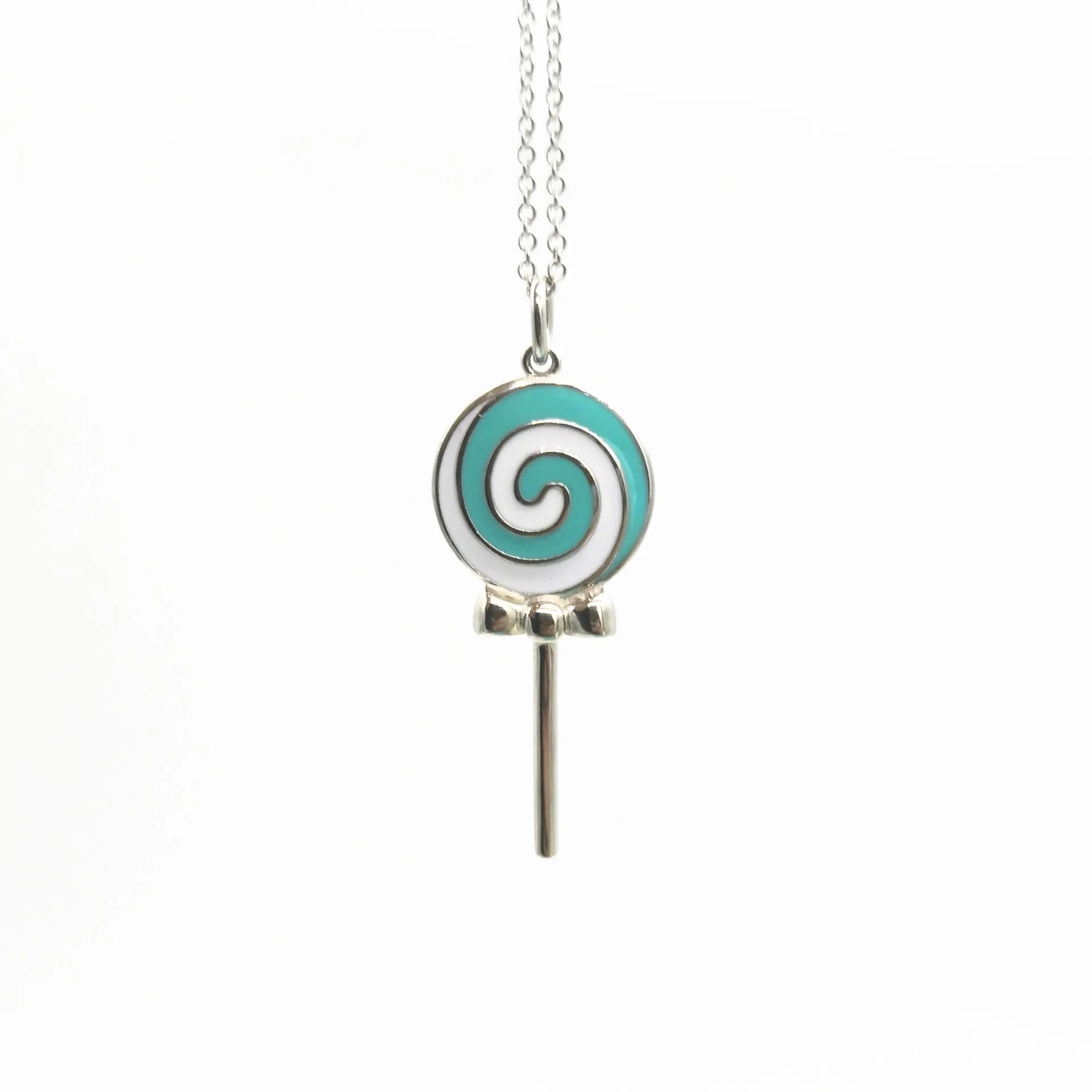 

Lollipop enamel candy lady valentine necklace