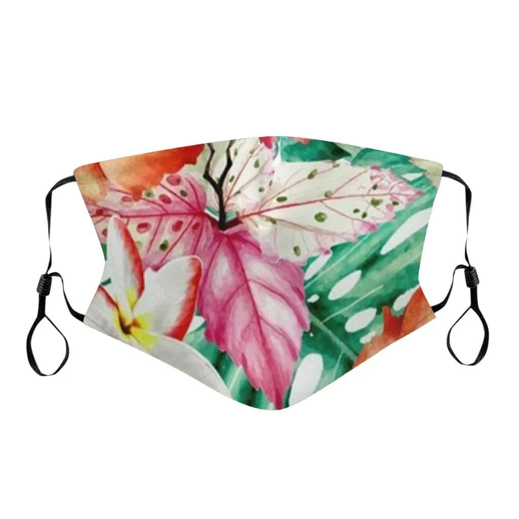 

Fashion Fabric Masks Floral Print Unisex Print Pm2.5 Outdoor Mouth Mask Washable Soft Reuse Face Mask Cubre Bocas Lavable masque
