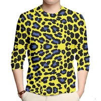 ifpd eu size long sleeve t shirts mens fashion o neck leopard spot 3d t shirt print streetwear plus size 6xl man summer t shirt