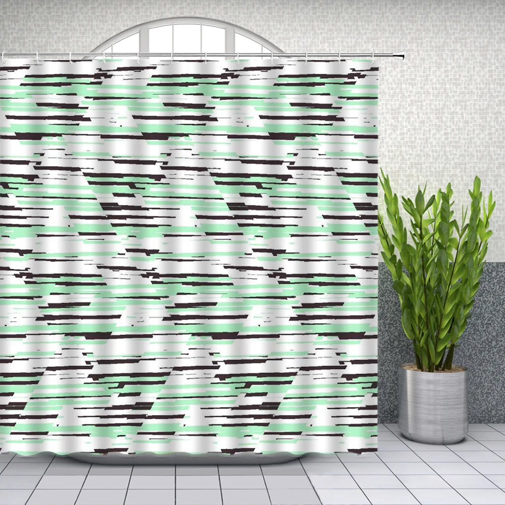 

Камуфляжной расцветки для душа в полоску современная простота 3D принт Ванная комната Домашний декор Водонепроницаемый полиэстер Ванна Што...