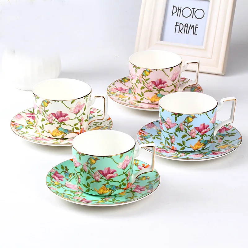 Shabby Chic Ceramic Mug Coffee Cup Milk With Handgrip 270ml Tea Saucer 9.1oz | Дом и сад