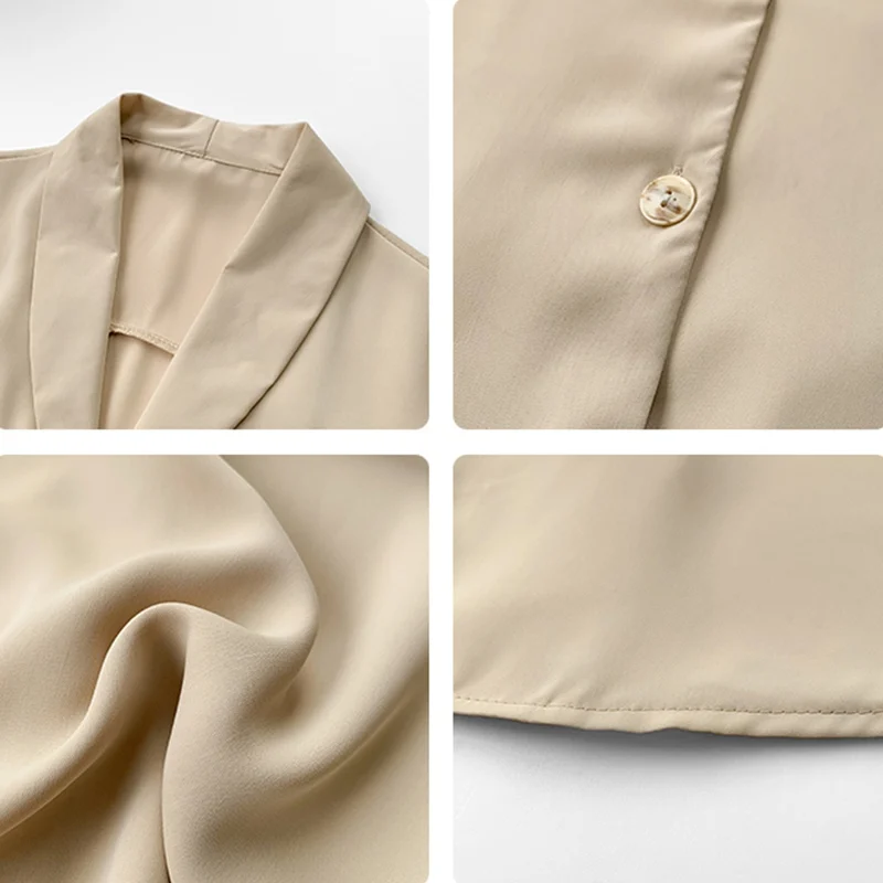 

Loose Women Solid Chiffon Blouse Elegant Turn Down Collar Button Shirt Short Sleeve Harajuku Female Summer Office Lady Tops