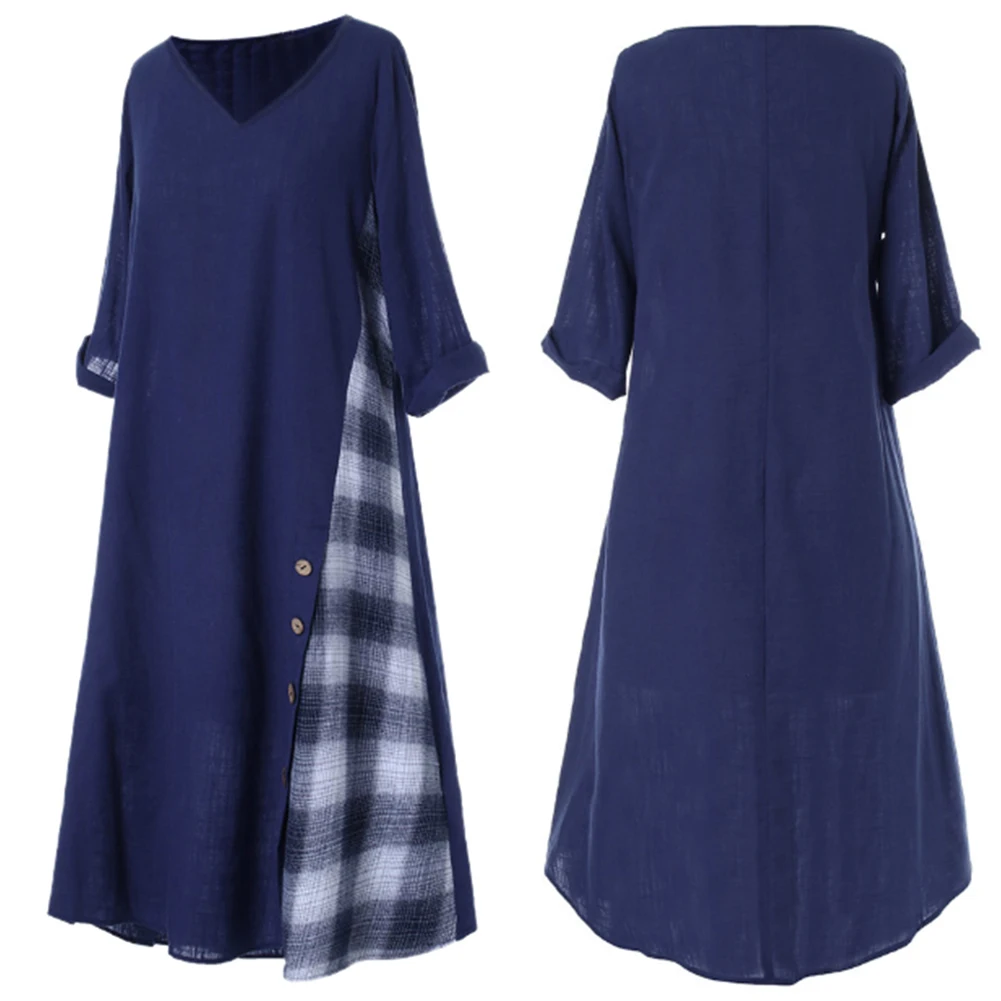 Для женщин V образным вырезом и рукавом 3/4 боковые кнопки отстрочка по краю