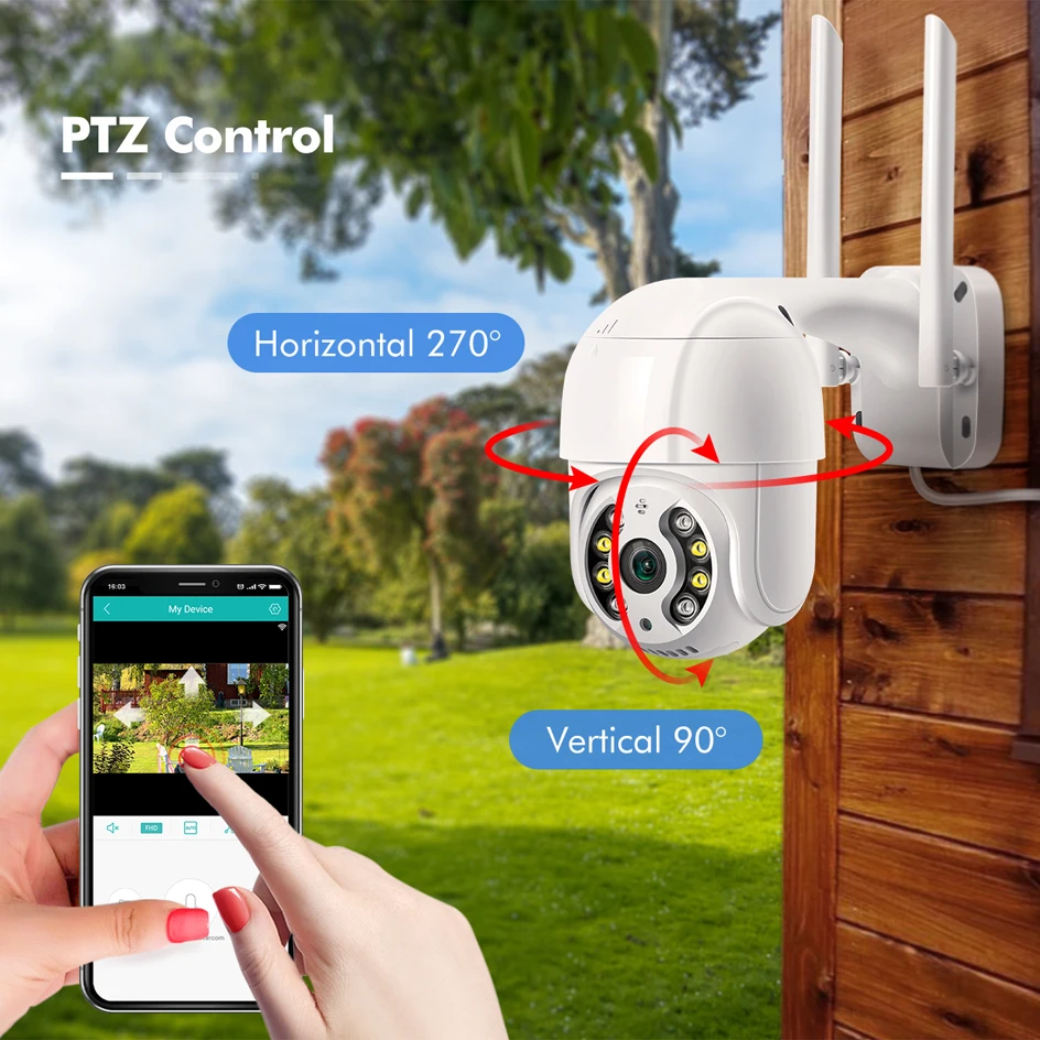 MISECU 1080P Wi Fi Камера открытый 2MP домашней безопасности PTZ IP Беспроводной купол AI Цвет