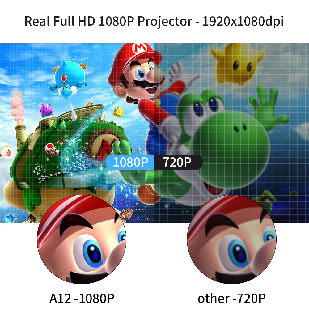 CAIWEI Full HD 1080p проектор 7200 люмен для дома Android 6 0 мобильного большинства поддержка 4K
