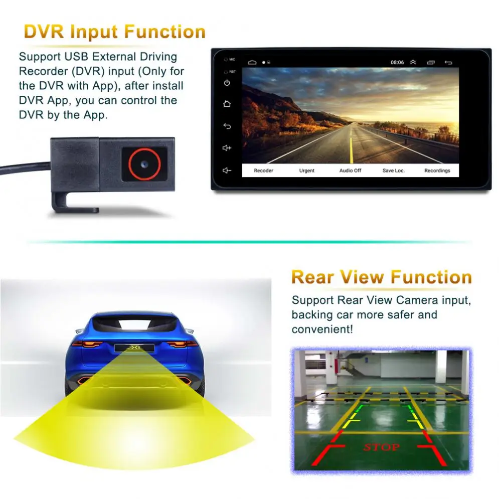 

2 DIN 7 Inch Core Android 8.1 HD Capacitive Touch Screen Bluetooth Car MP5 GPS Player Car Life Support AM / FM / Mirror Link