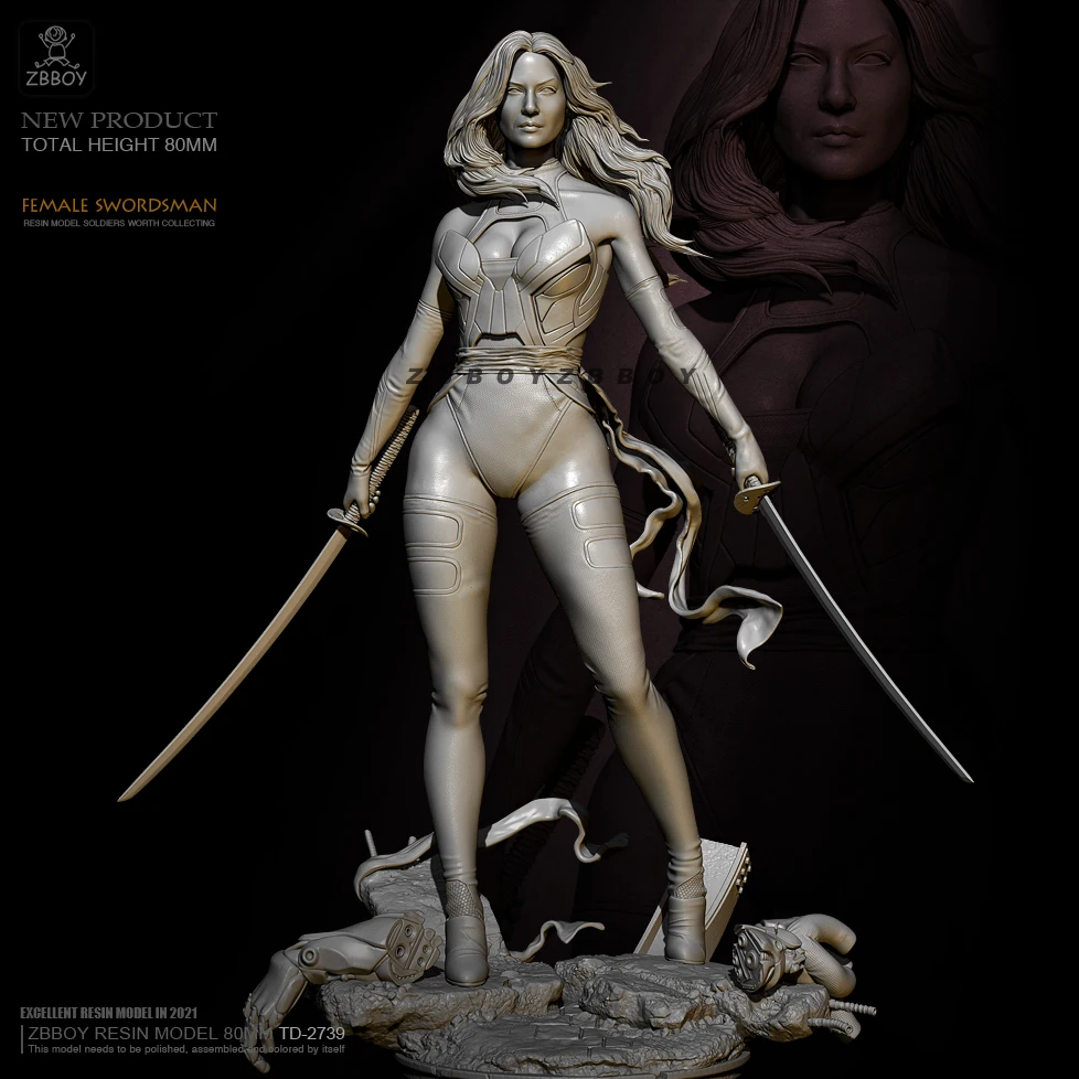

80mm Resin model kits figure beauty colorless and self-assembled TD-2739