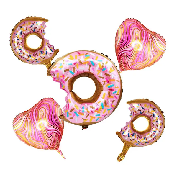 

Big Donut Balloons Set 2 Pieces Mini Doughnut Foil Balloon 2 Pieces 18 Inch Agate Heart Balloon Birthday Wedding Baby Shower