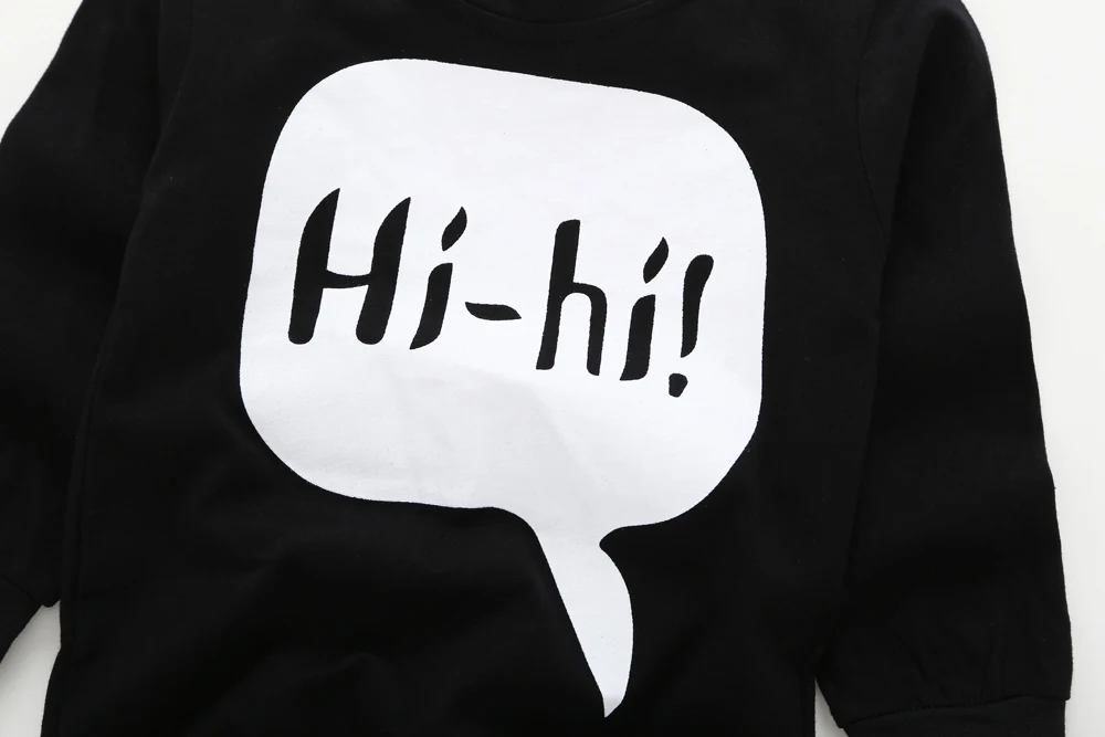 2020 Модный комплект одежды для маленьких мальчиков и девочек черная футболка с