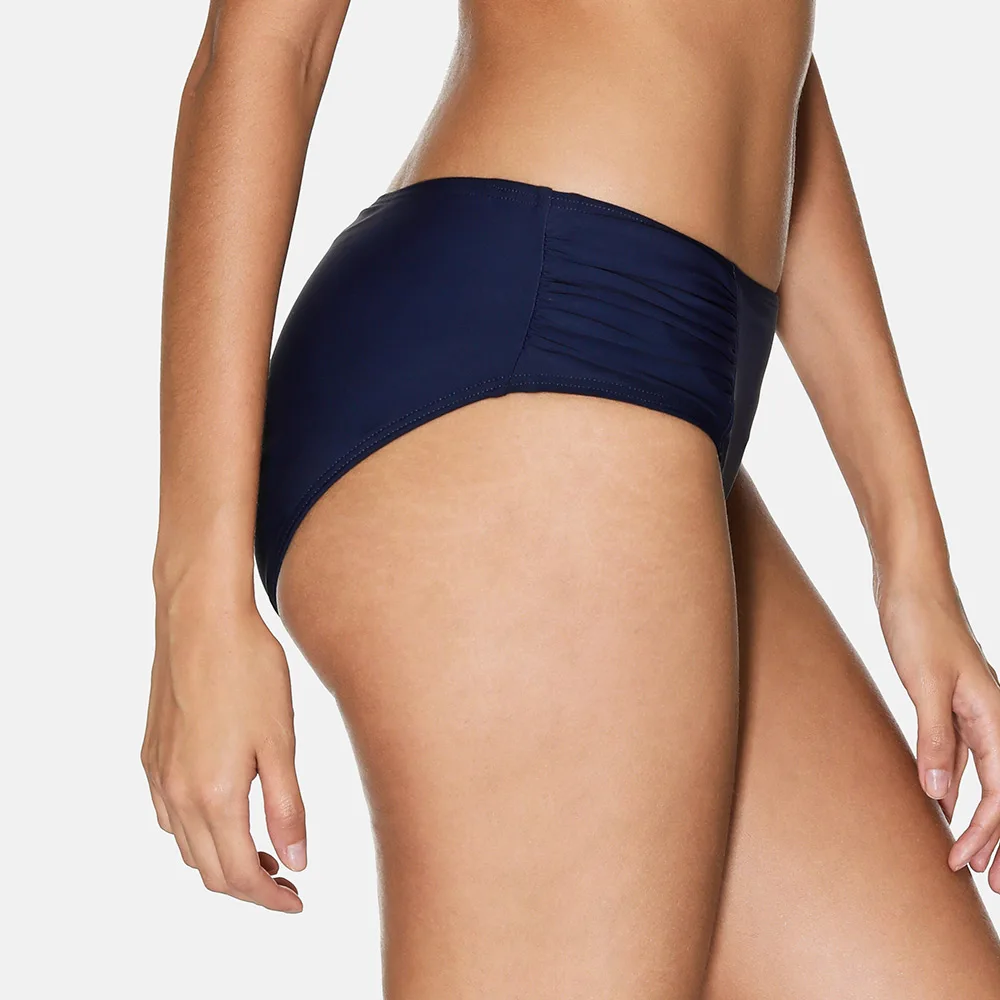Anfilia Women Swimming Trunks Ladies Ruched Bikini Bottom Ban Solid Color Swimwear Briefs Sexy | Спорт и развлечения