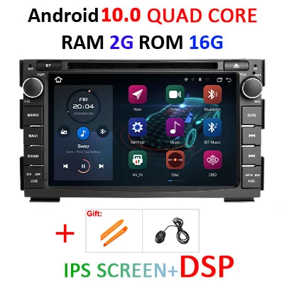 Ips DSP 4G 64G 2 Din Android 10 Автомобильный мультимедийный dvd-плеер для KIA Ceed 2009 2010 2011 2012 Авто радио gps навигация fm obd2 DVR - Цвет: 2G 16G IPS DSP