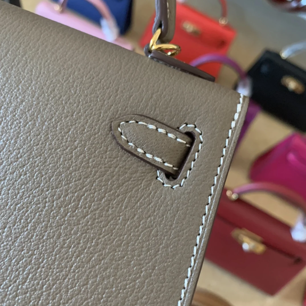 

Fully Handmade Brand Mini PURSE,19.5cm Etaupe Design Bag,Luxury Handbag,Cherves Leather,Fast Delivery