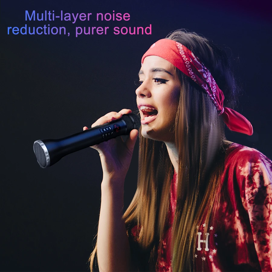 

MAMEN 4 Colors Wireless Karaoke Microphone Bluetooth Speaker 2-in-1 Handheld Sing &Recording Portable KTV Player for iOS/Android
