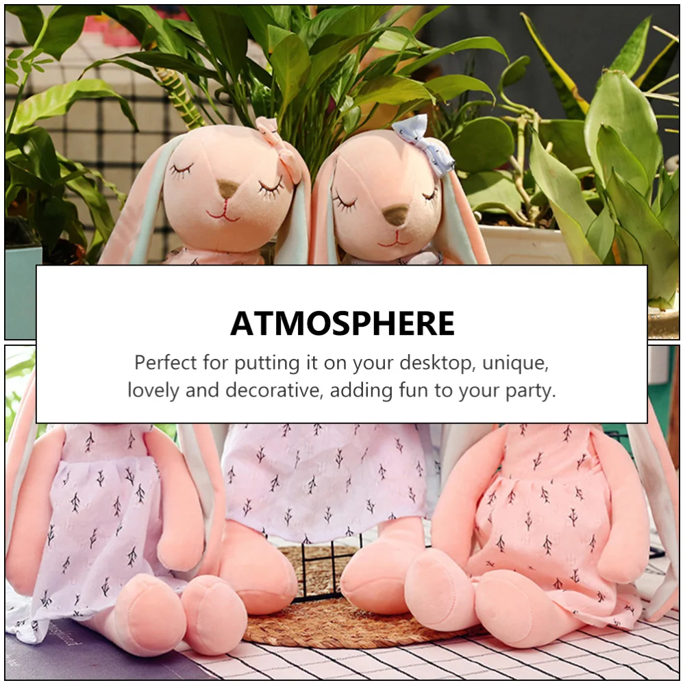 

1Pc Fluffy Rabbit Doll Sitting Comfy Doll Children Birthday Present )