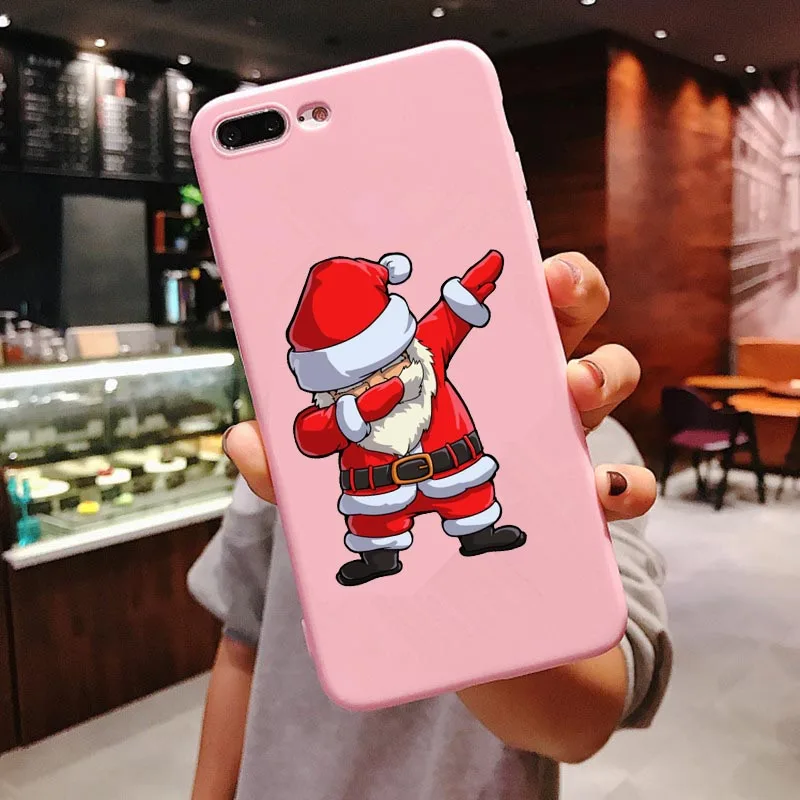 Веселый Рождественский чехол Vogue girl для iPhone 11 Pro Max новогодний розовый мягкий чехол для телефона с лосем для iPhone X 6 6S 7 8 Plus Xs XR XS MAX - Цвет: PINK TPU