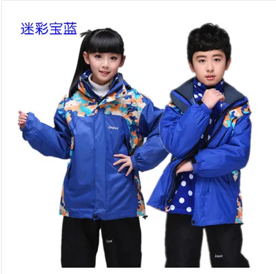 Уличный Детский Большой девичий дождевик куртка флисовый комплект из двух