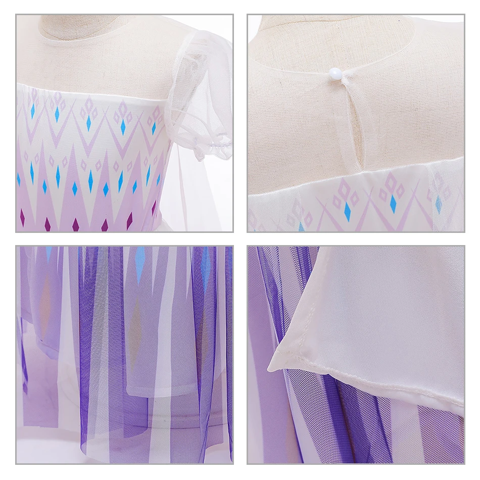 

Frozen Elsa 2 Princess Dress Girl Kids Snow Queen Elza Cosplay Halloween Summer Outfit Clothes Fancy Party Frozen2 JYF