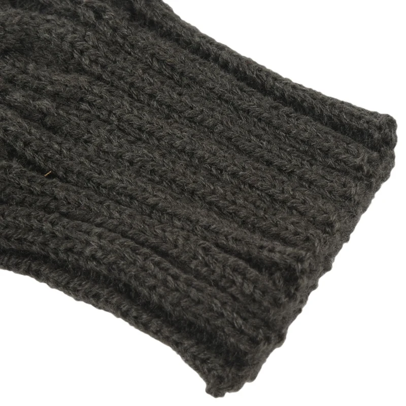 

New Fashion Winter Women Men Gloves Unisex Arm Warmer Long Fingerless knit Mitten dark gray 50 cm