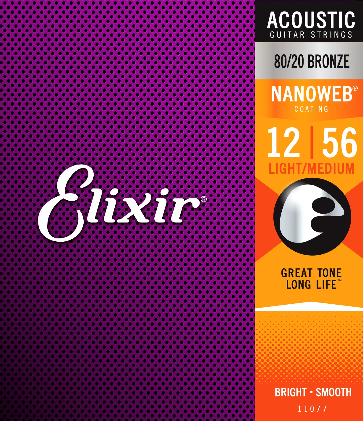 Elixir струны акустические 80/20 бронзовые Струны для гитары с покрытием NANOWEB, все модели