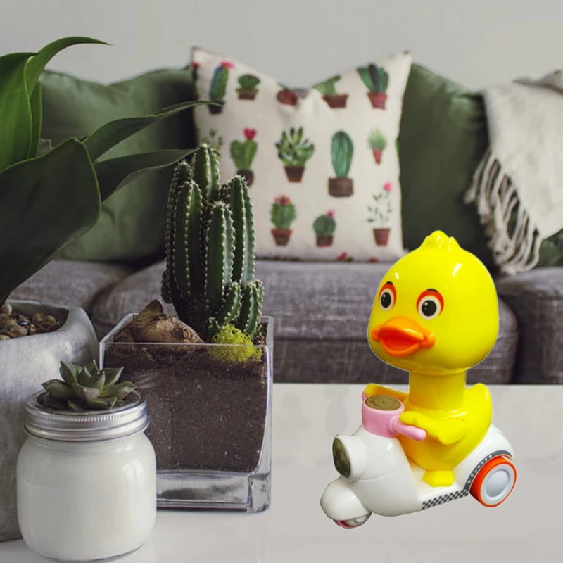 Тянуть обратно автомобили для малышей Пресс & Go желтая утка игрушка мотоцикл с 360