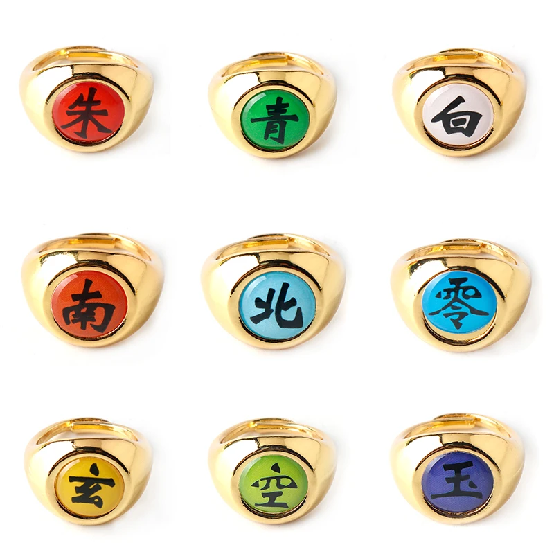 

Anime Cosplay Ring Set Akatsuki Red Cloud Ring For Women Men Metal Finger Couple Rings Jewelry Best Friend Child Christmas Gift