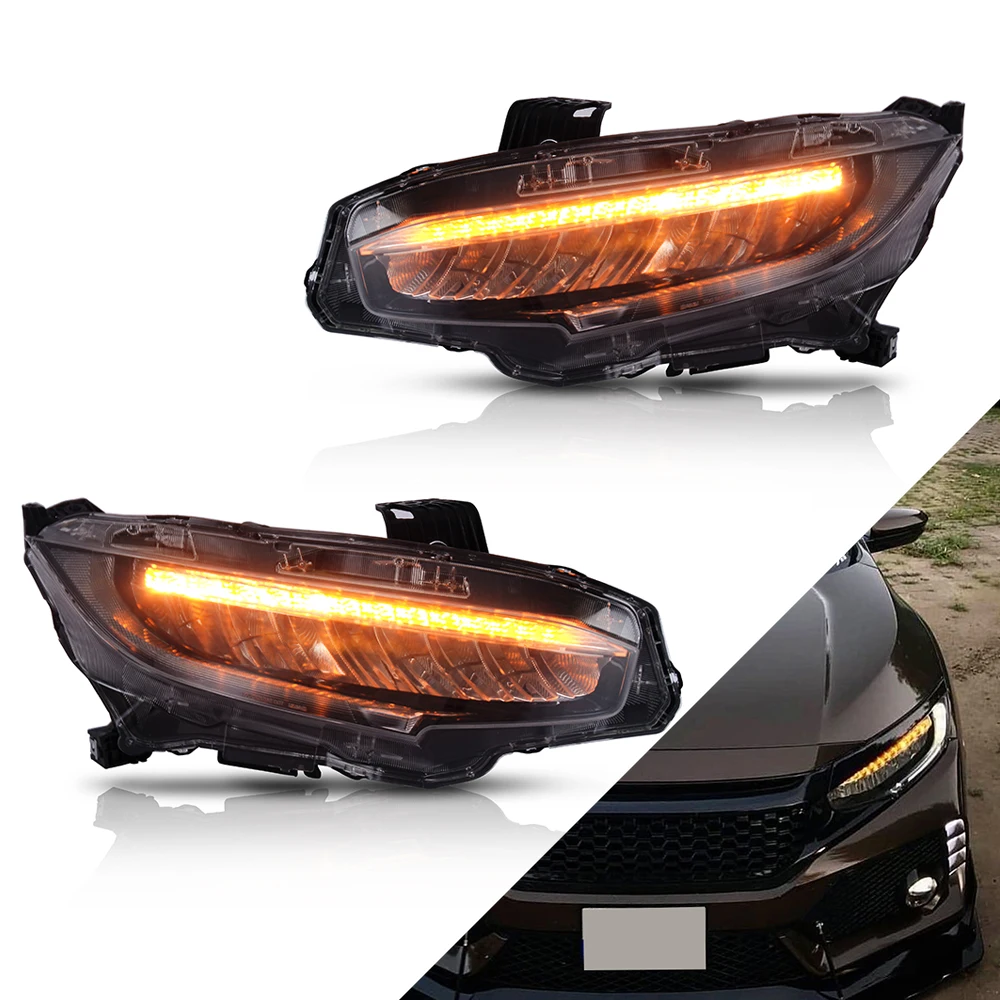 VLAND стайлинга автомобилей головной светильник для Honda Civic 2016 2018 светодиодный DRL с