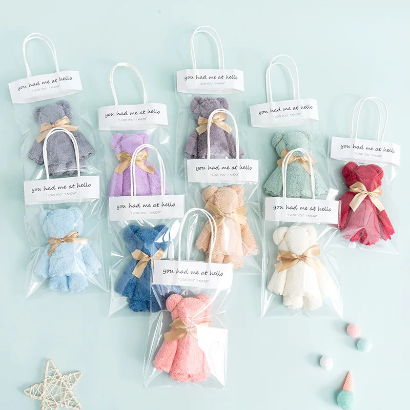 Квадратное флисовое полотенце с изображением медведя высокой плотности для