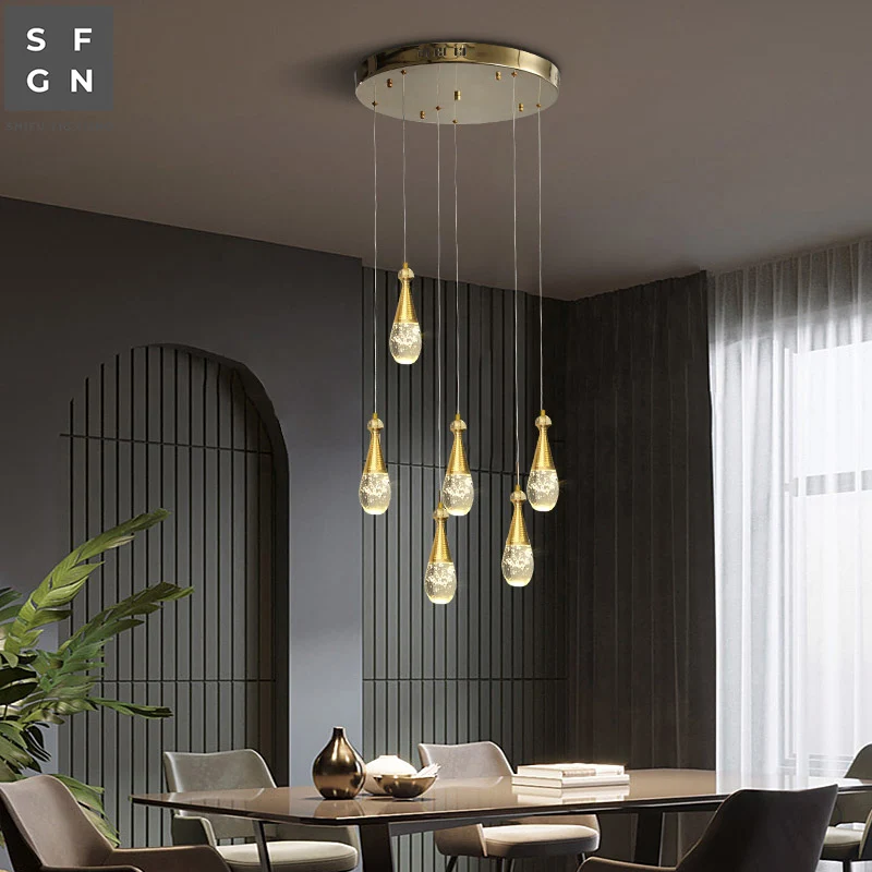 売る 北欧シャンデリアアルミアクリルdiy Ledランプペンダントライトペンダントランプダイニングルーム玄関スパイラル階段