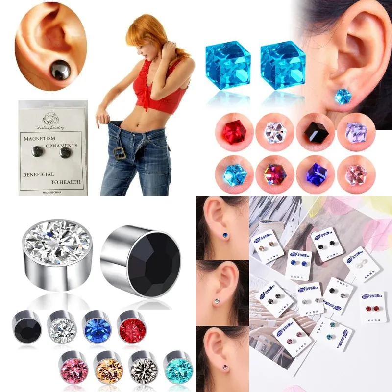 22 стиля 1 пара магнитных сережек для похудения пластырь магнитное ювелирное