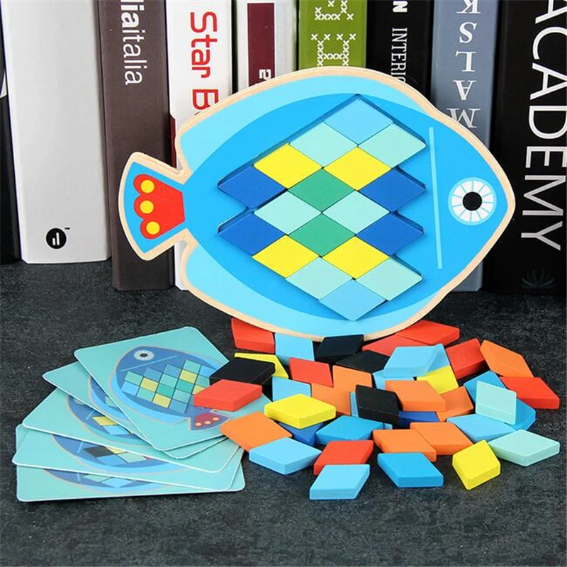 

Cartoon Educational fish/owl Wooden Toys For Children Multifunction Early Learning Wooden Puzzles