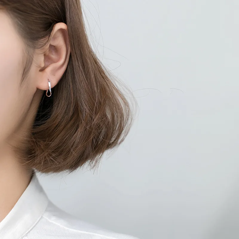 Trusta Genuine 100% 925 Solid Sterling Silver Geometric Irregularity Hoop Earring For Men/Women Girl Teen Gift Jewelry DS1768 | Украшения и